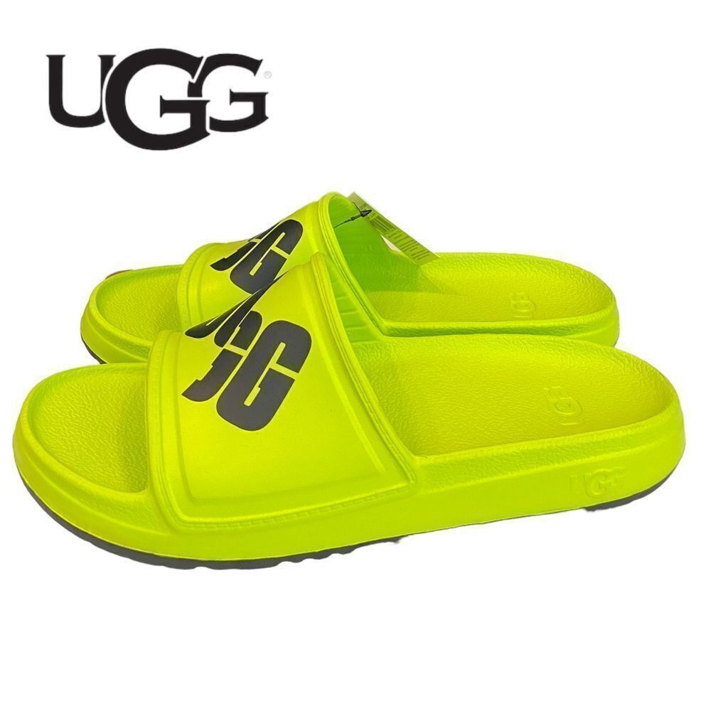 New UGG Wilcox Key Lime Black Men's Slide Sandals 9 10 11